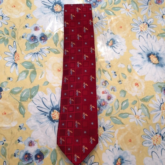 Bachrach Mens Necktie Tie w/Golf Clubs Red - Picture 2 of 4